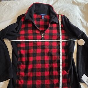 Chaps Red and Black Plaid Sweater